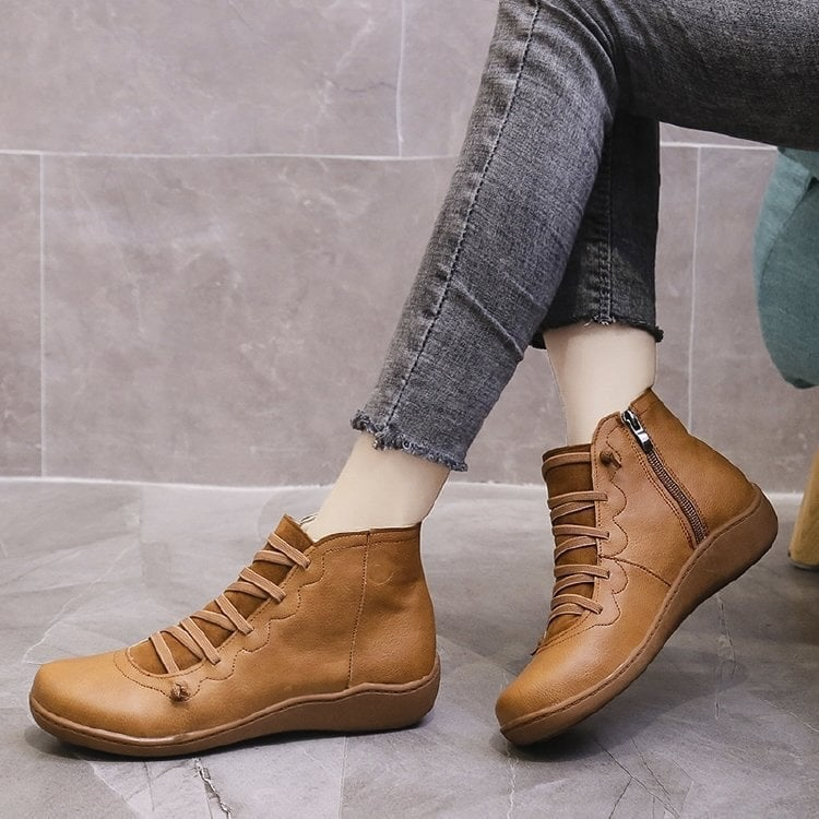 Minimalist flat ankle boots for women -11