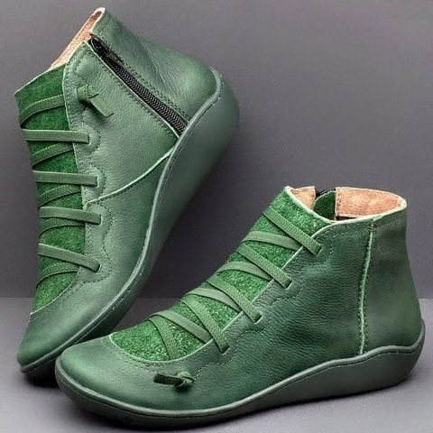 Minimalist flat ankle boots for women -5