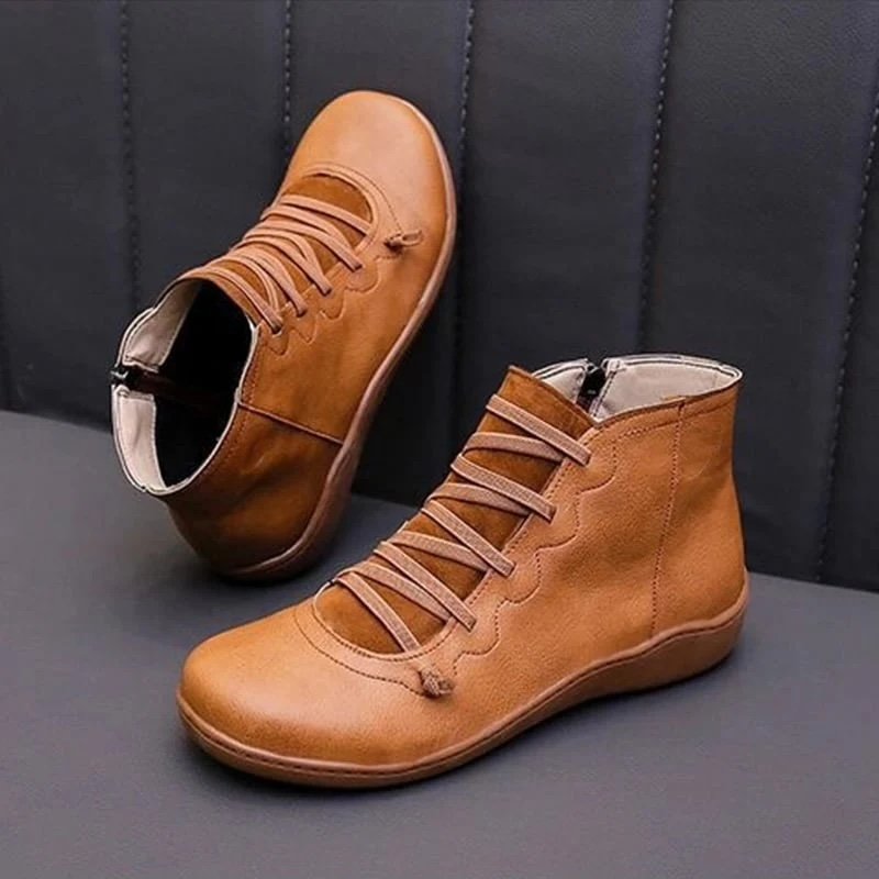 Minimalist flat ankle boots for women -12