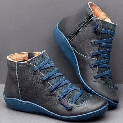 Minimalist flat ankle boots for women -13
