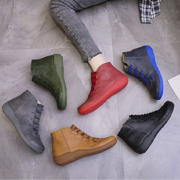 Minimalist flat ankle boots for women -14