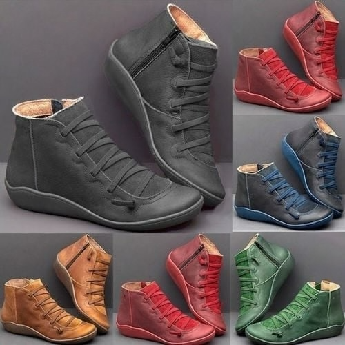 Minimalist flat ankle boots for women -15