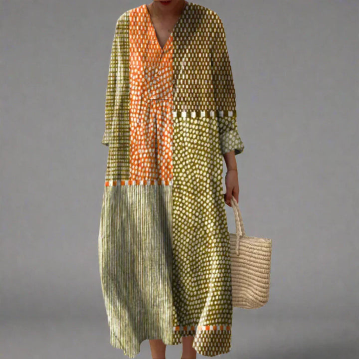 Elegant geometric print dress for women | Tahlia -3