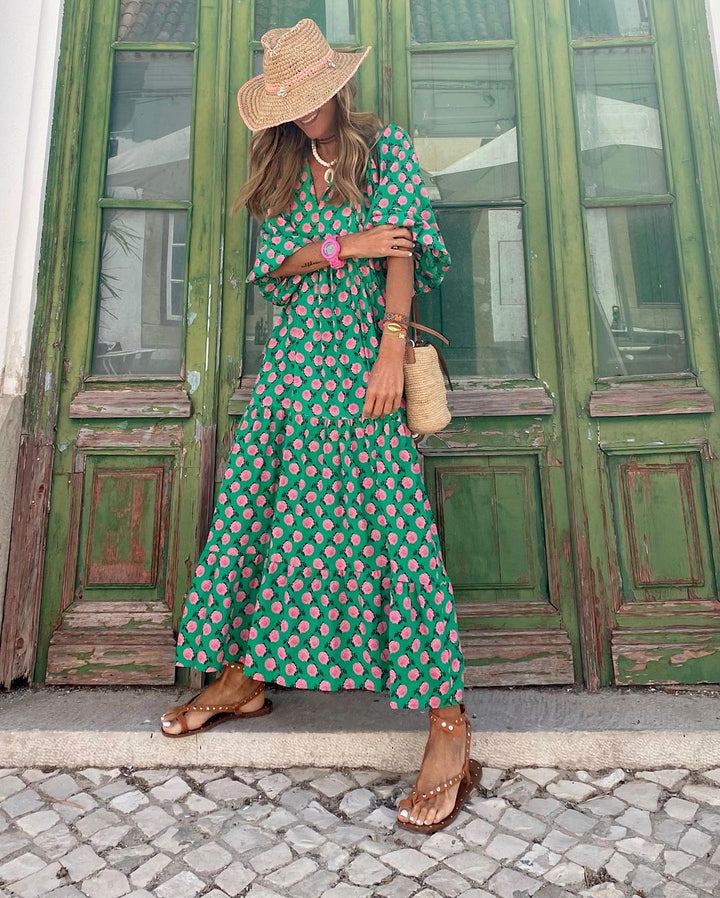 Timeless floral seaside maxi dress for women | Viola -6