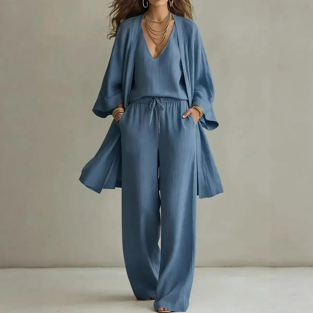 Avelisse | Women's Asymmetrical Top Wide Leg Two Piece Set