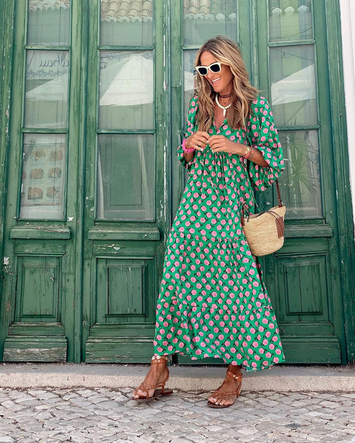 Timeless floral seaside maxi dress for women | Viola -1