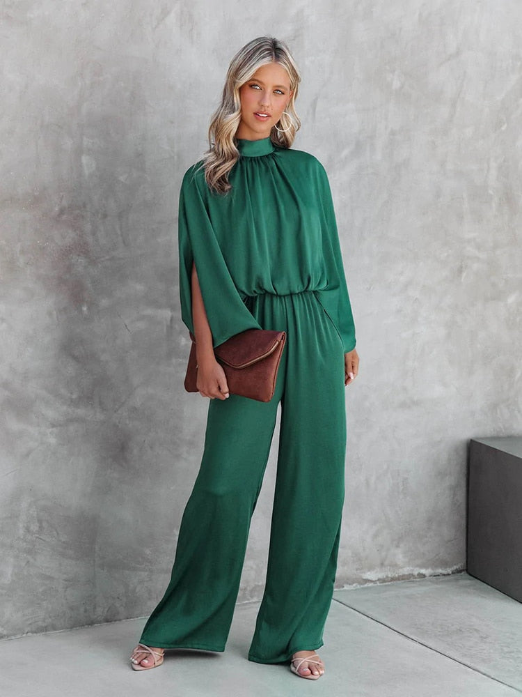 Green women's jumpsuit