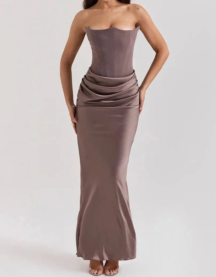 Women's Modern Style Strapless Maxi Dress