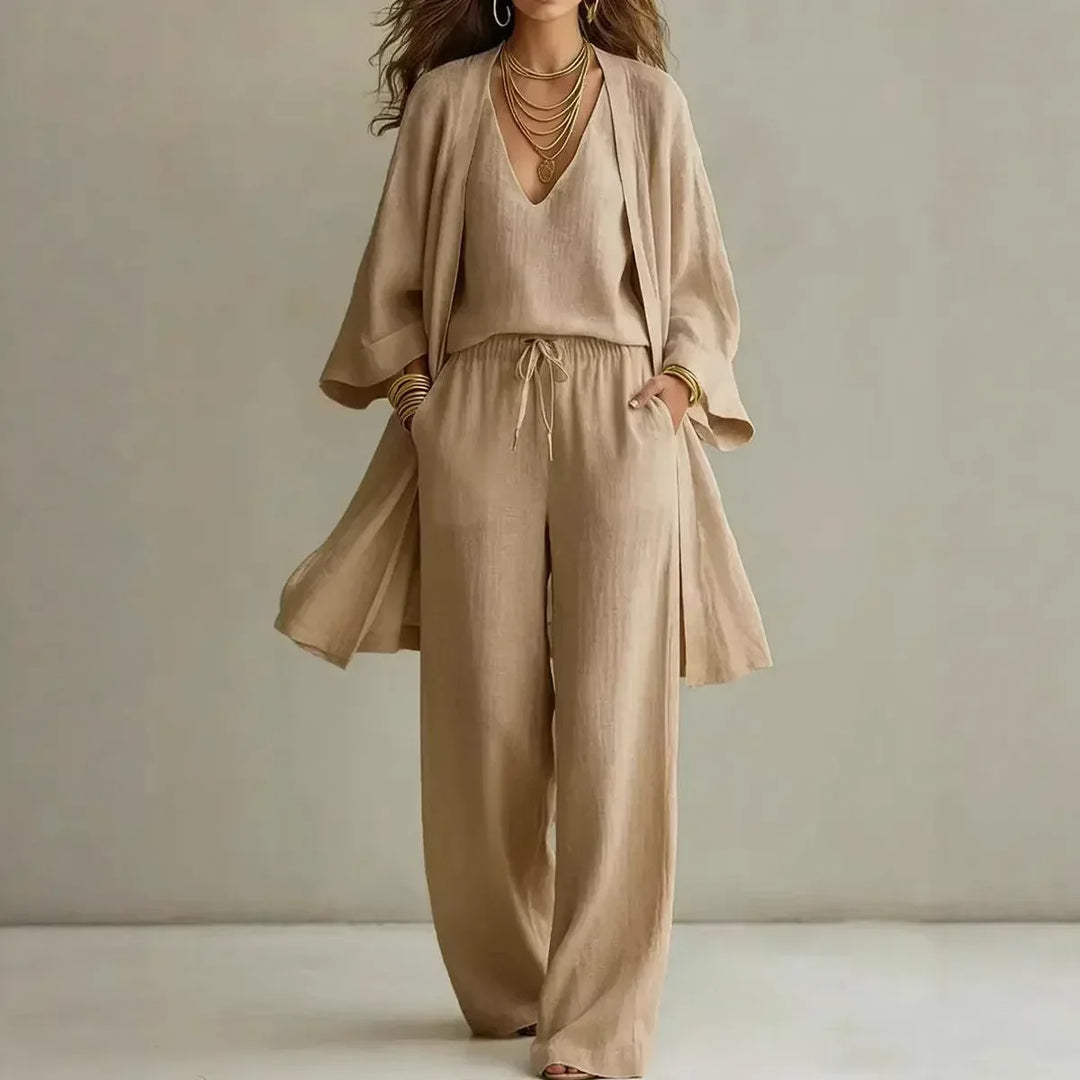 Avelisse | Women's Asymmetrical Top Wide Leg Two Piece Set