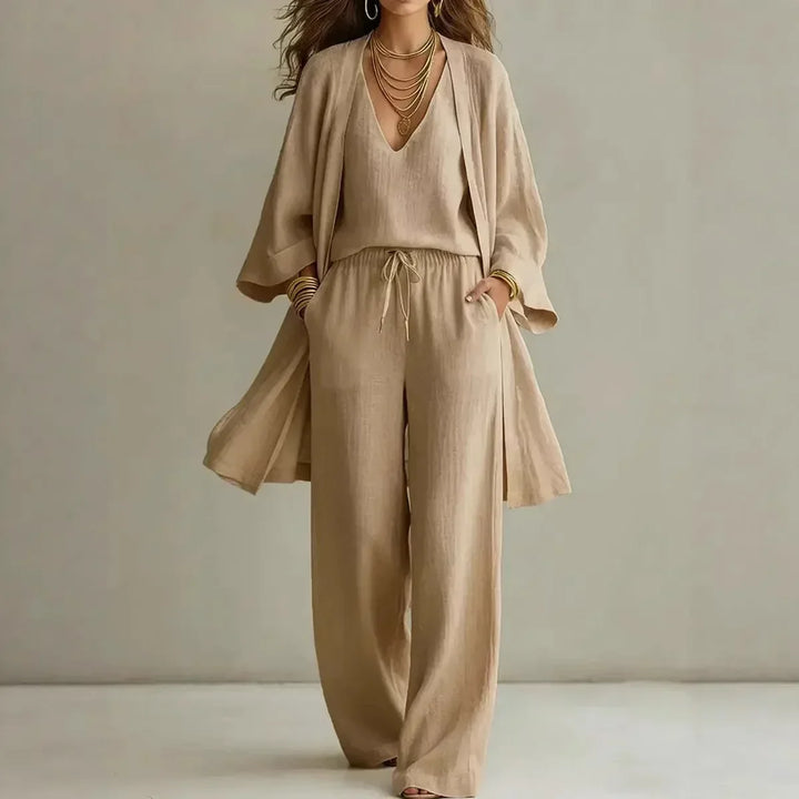 Avelisse | Women's Asymmetrical Top Wide Leg Two Piece Set