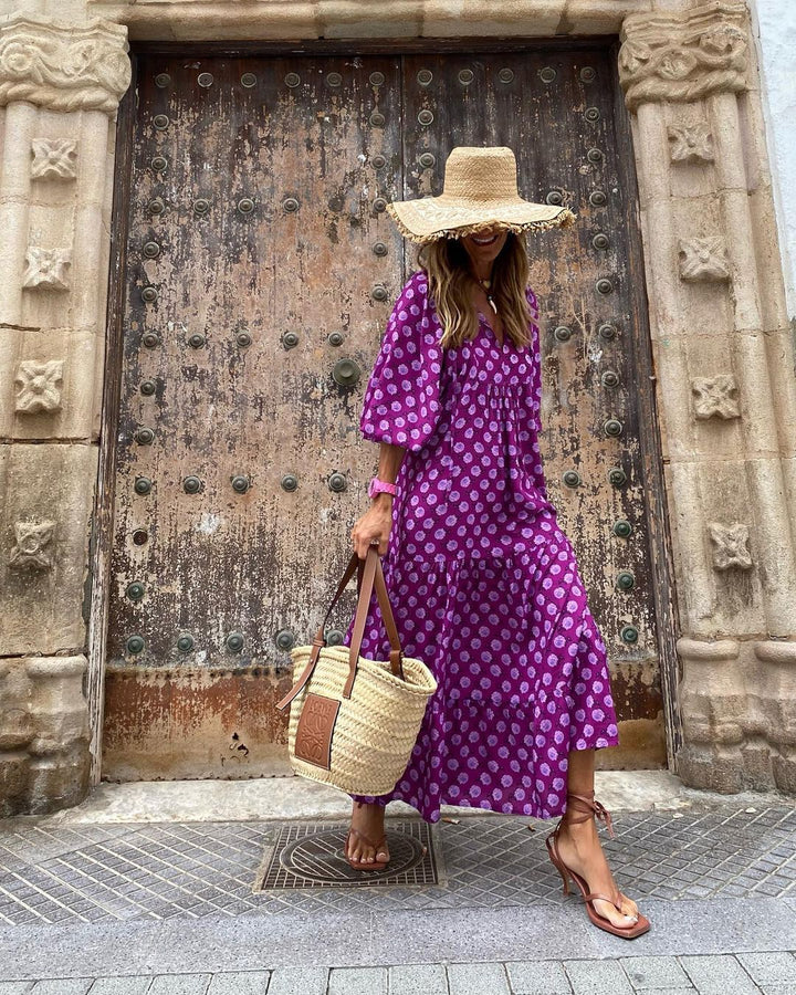 Timeless floral seaside maxi dress for women | Viola -3