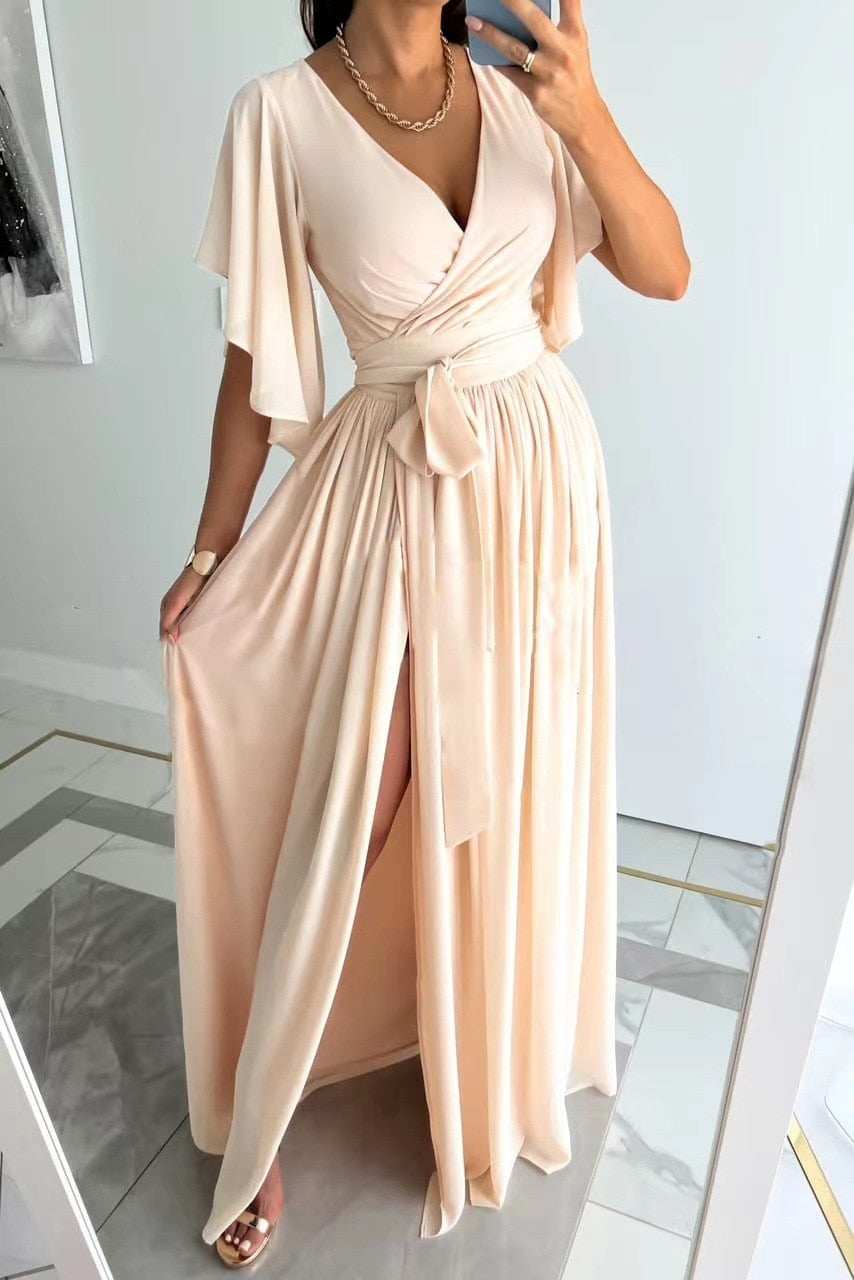 Maxi dress with split for women