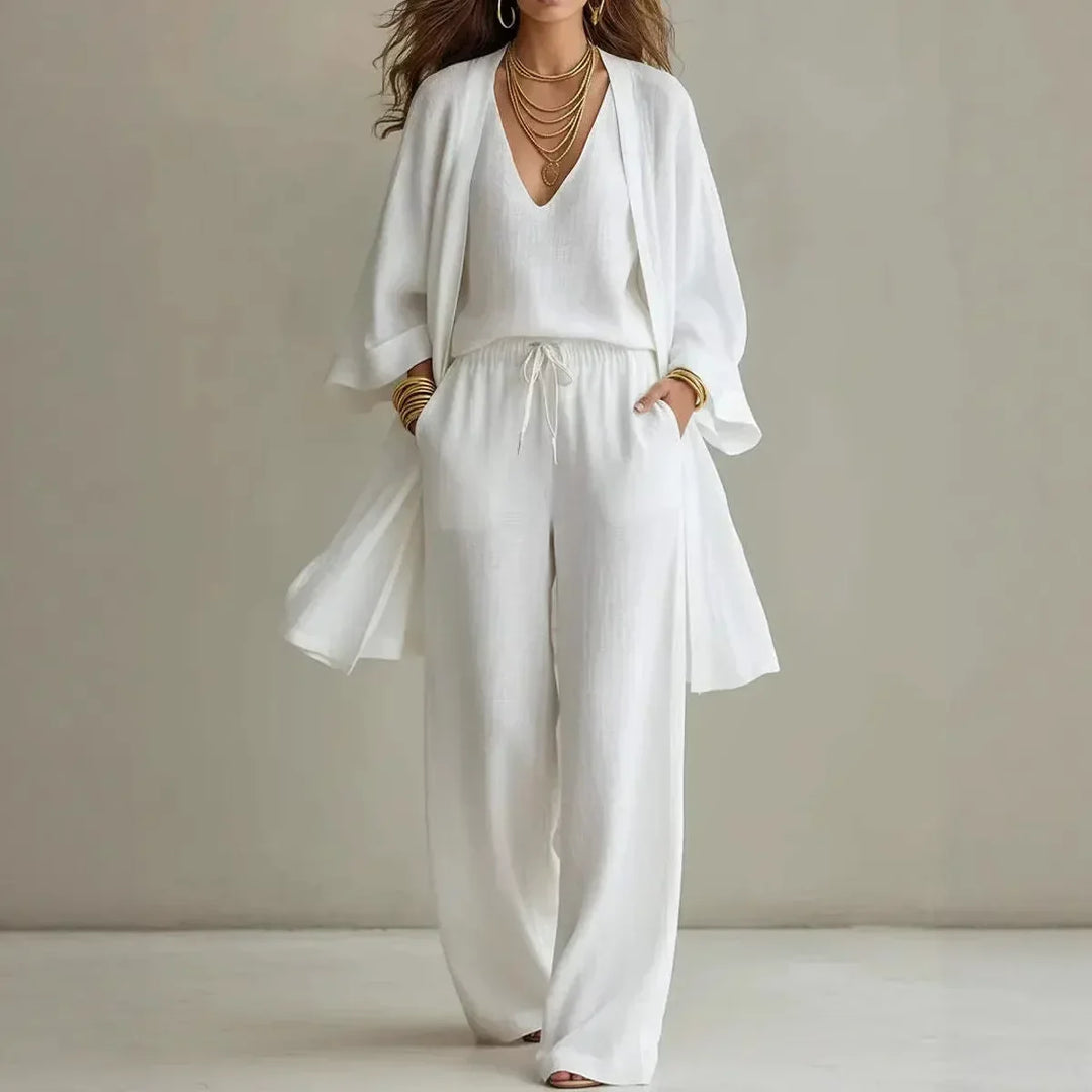 Avelisse | Women's Asymmetrical Top Wide Leg Two Piece Set