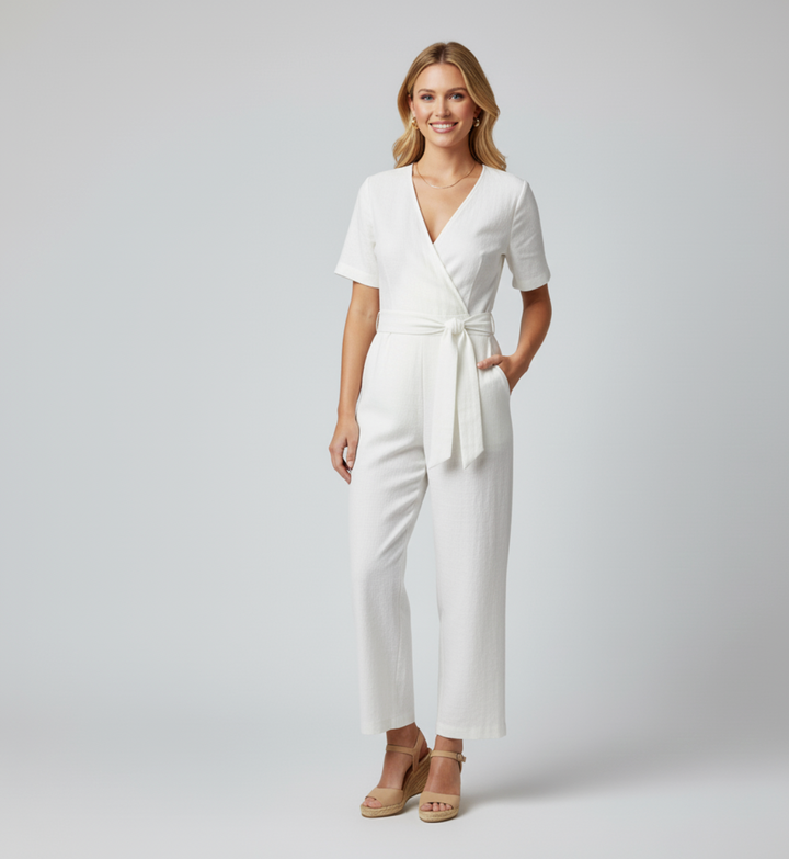 Women’s Belted Wrap Jumpsuit | Sleeveless