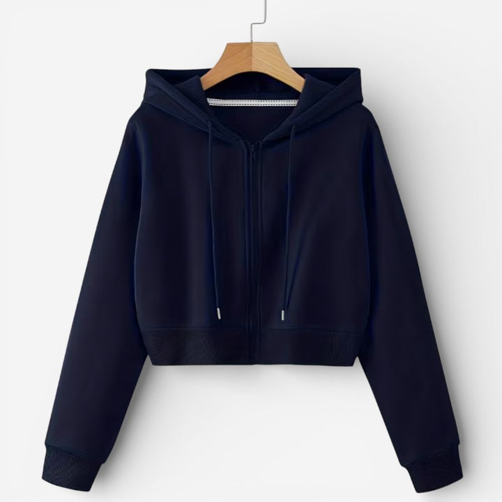 Women's Cropped Zip-Up Hoodie