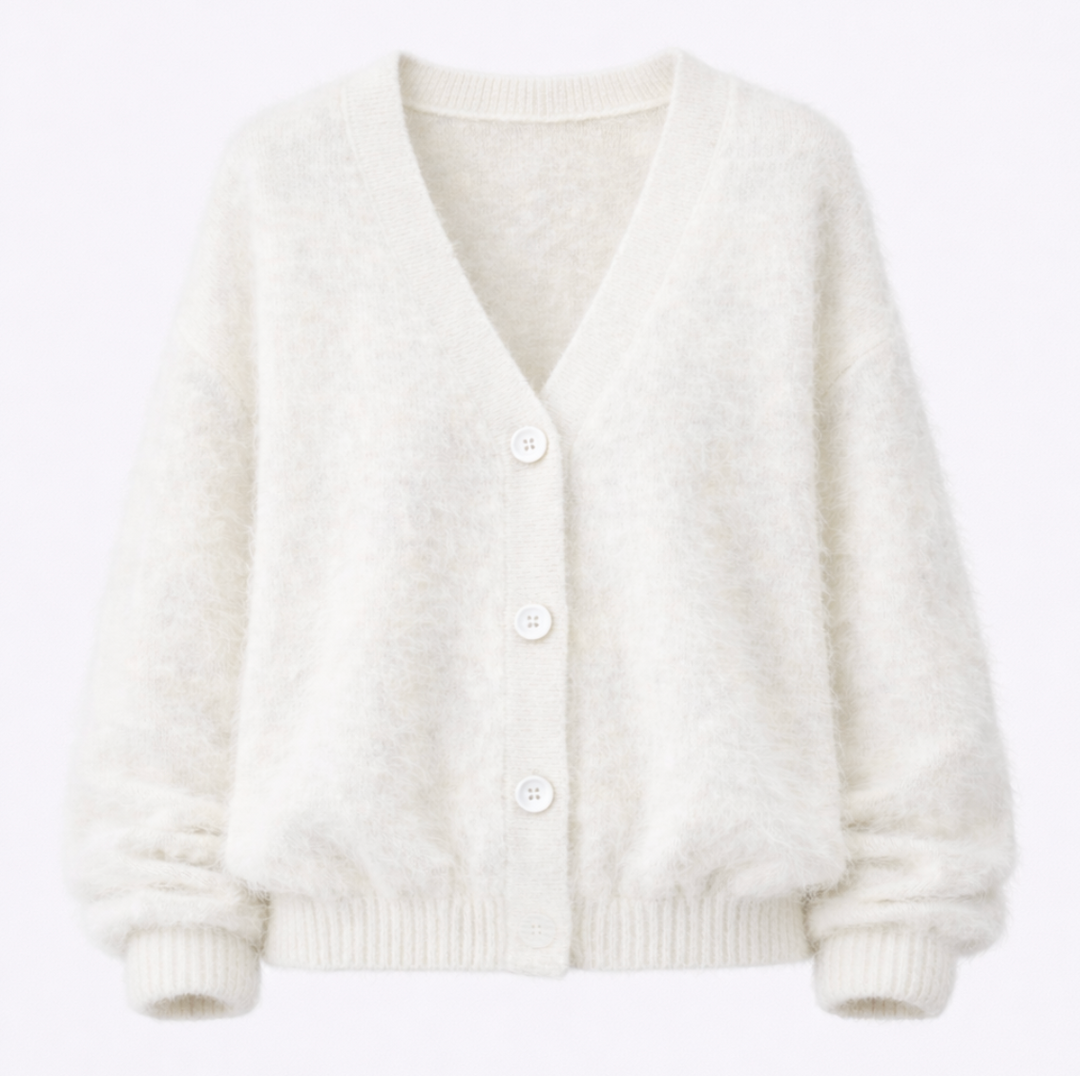 Women's Oversized V-Neck Knit Cardigan