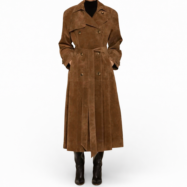 Women's Belted Long Trench Coat