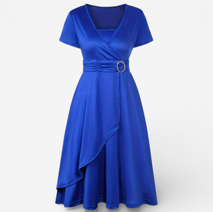 Women's Asymmetric Formal Midi Dress