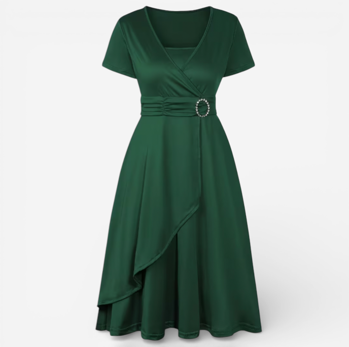 Women's Asymmetric Formal Midi Dress