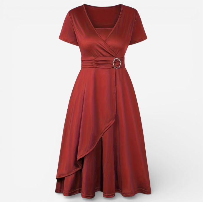 Women's Asymmetric Formal Midi Dress