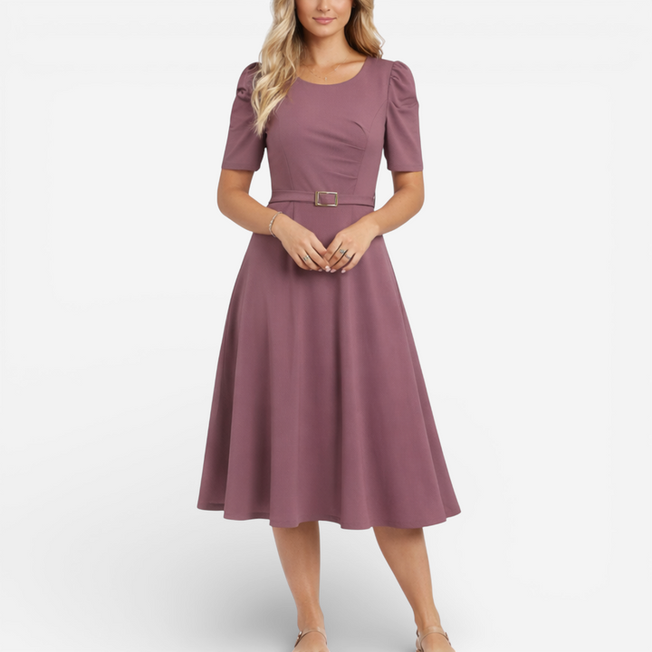 Women's Formal Short Sleeve Midi Dress