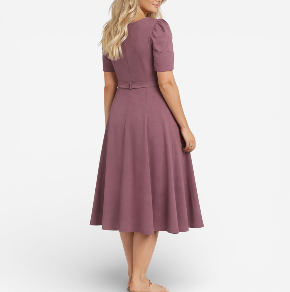 Women's Formal Short Sleeve Midi Dress