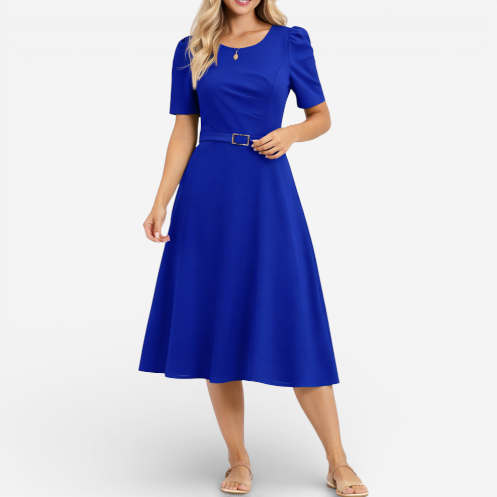 Women's Formal Short Sleeve Midi Dress