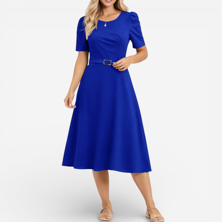 Women's Formal Short Sleeve Midi Dress