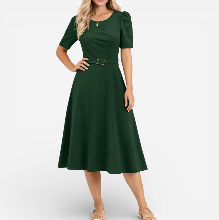 Women's Formal Short Sleeve Midi Dress