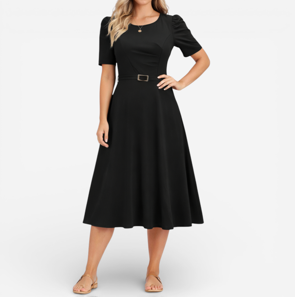 Women's Formal Short Sleeve Midi Dress