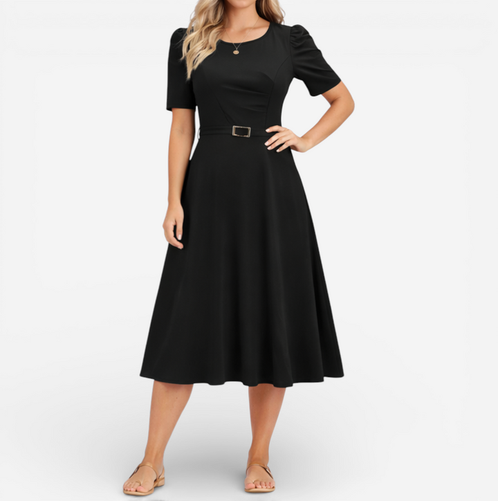 Women's Formal Short Sleeve Midi Dress