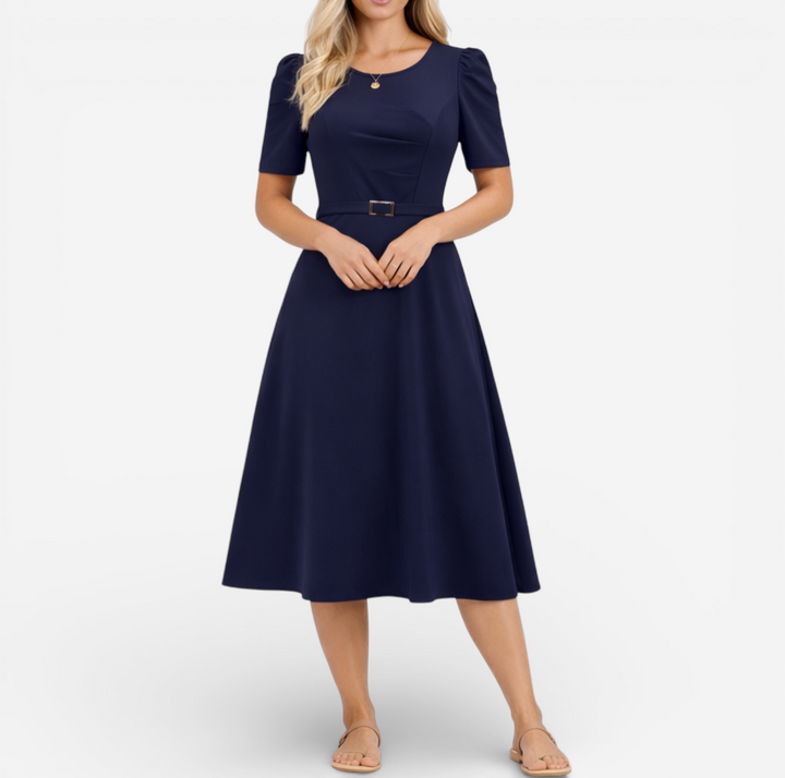 Women's Formal Short Sleeve Midi Dress