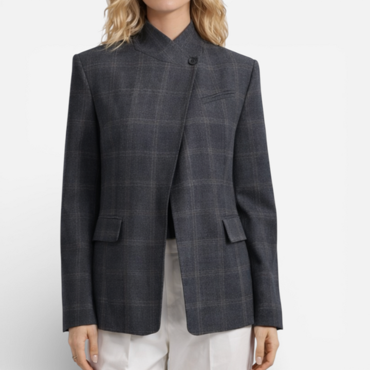 Women’s Oversized Checkered Blazer Jacket