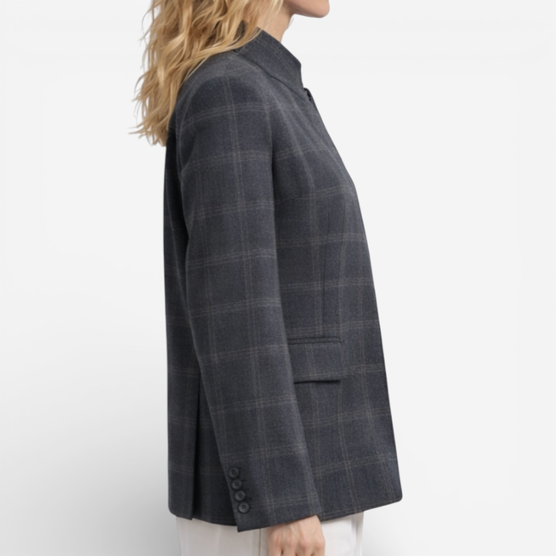 Women’s Oversized Checkered Blazer Jacket