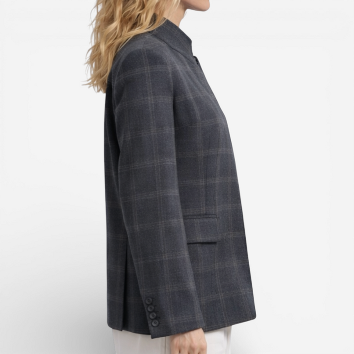 Women’s Oversized Checkered Blazer Jacket