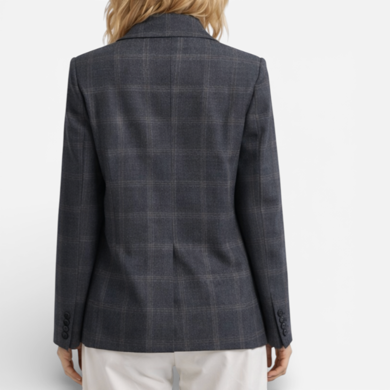 Women’s Oversized Checkered Blazer Jacket