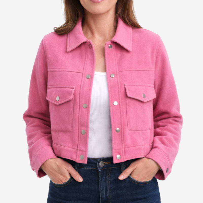 Women’s Cropped Button-Front Jacket