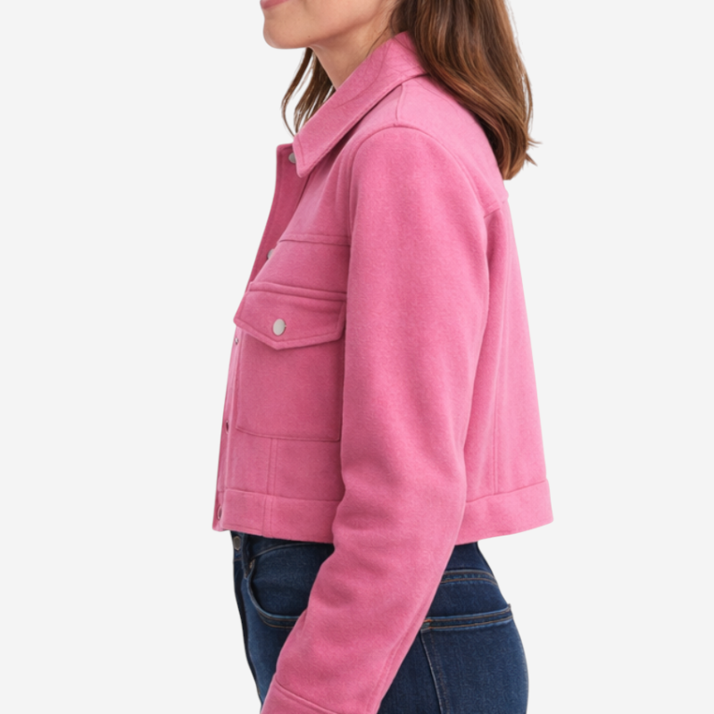 Women’s Cropped Button-Front Jacket
