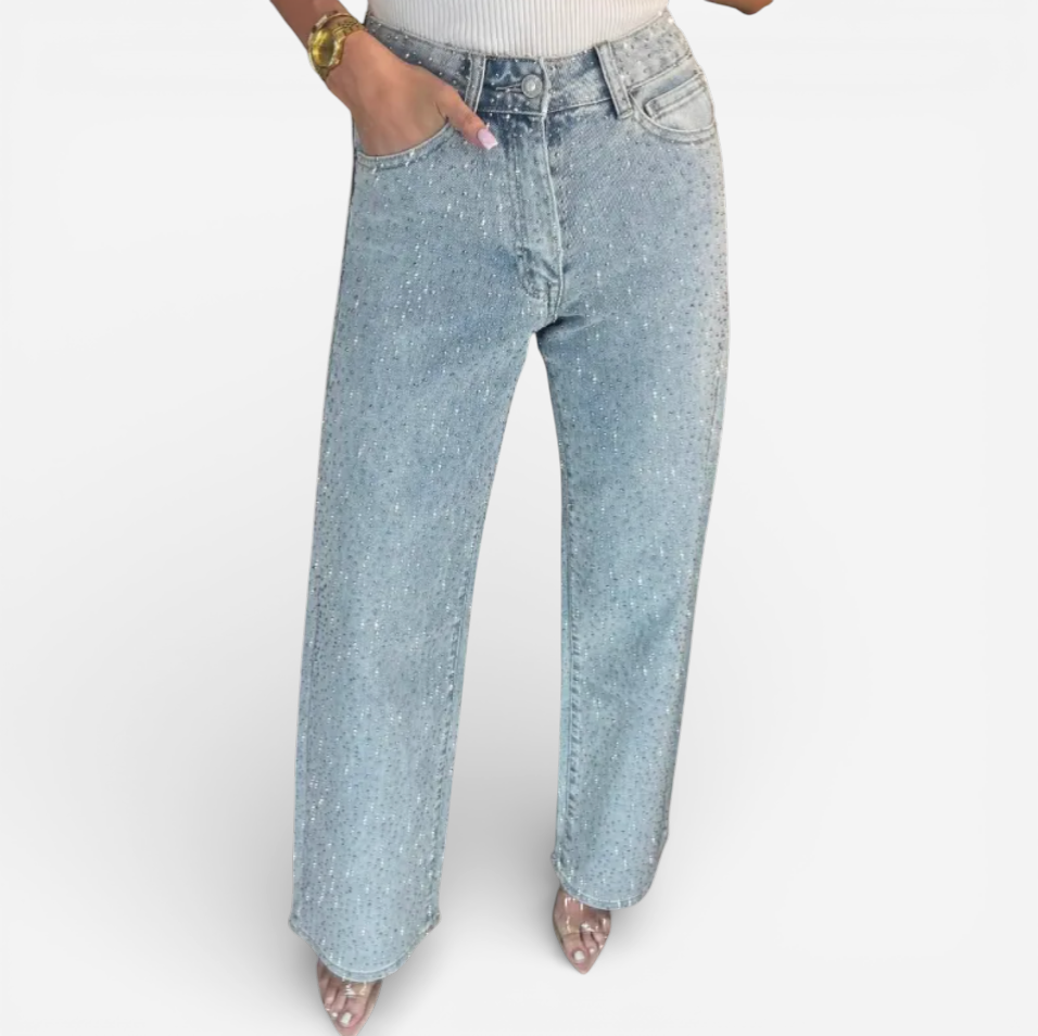 Women’s Straight Leg Glitter Jeans