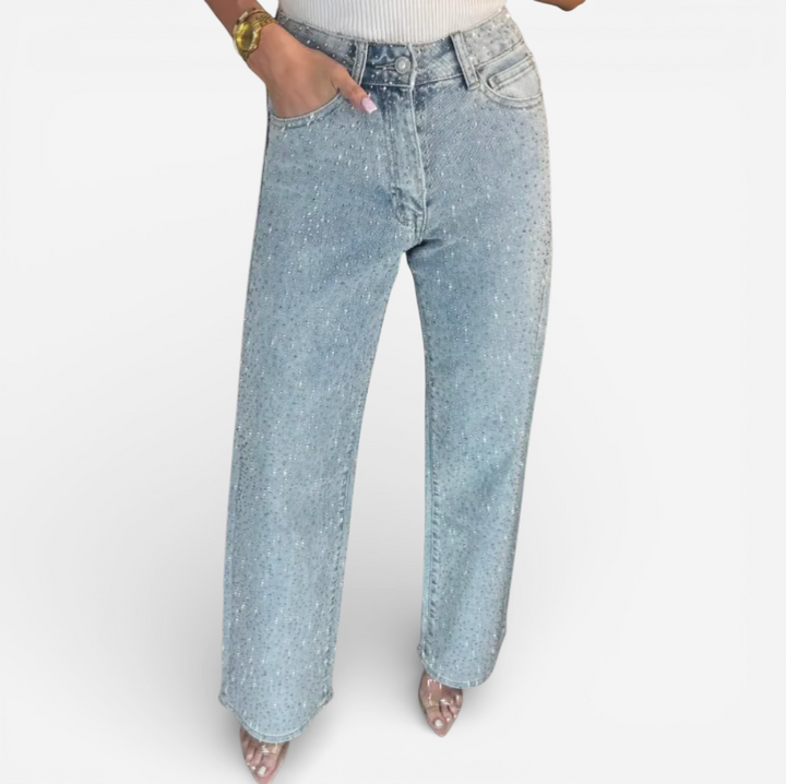 Women’s Straight Leg Glitter Jeans