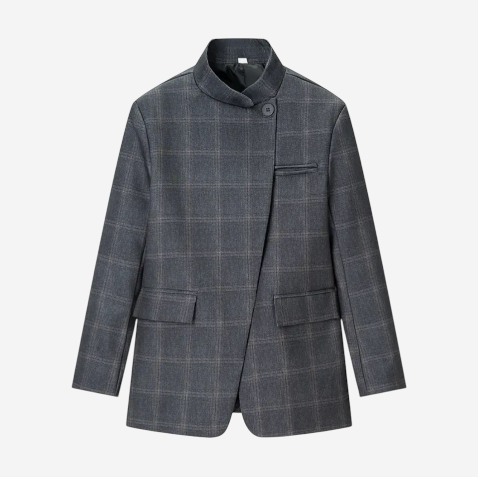 Women’s Oversized Checkered Blazer Jacket