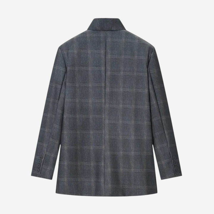 Women’s Oversized Checkered Blazer Jacket