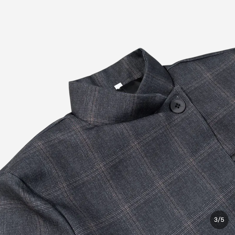Women’s Oversized Checkered Blazer Jacket