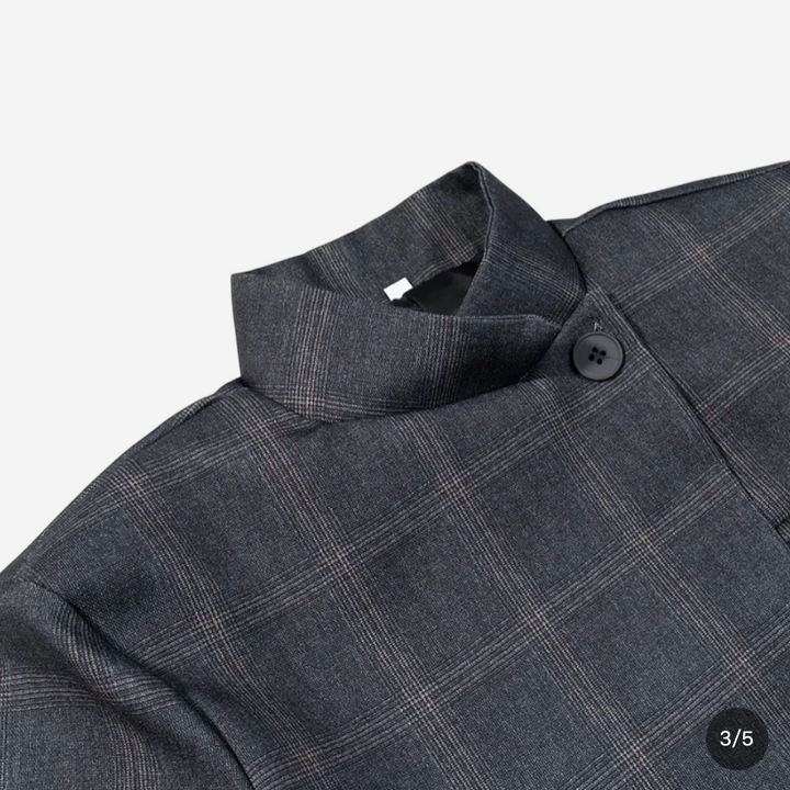 Women’s Oversized Checkered Blazer Jacket