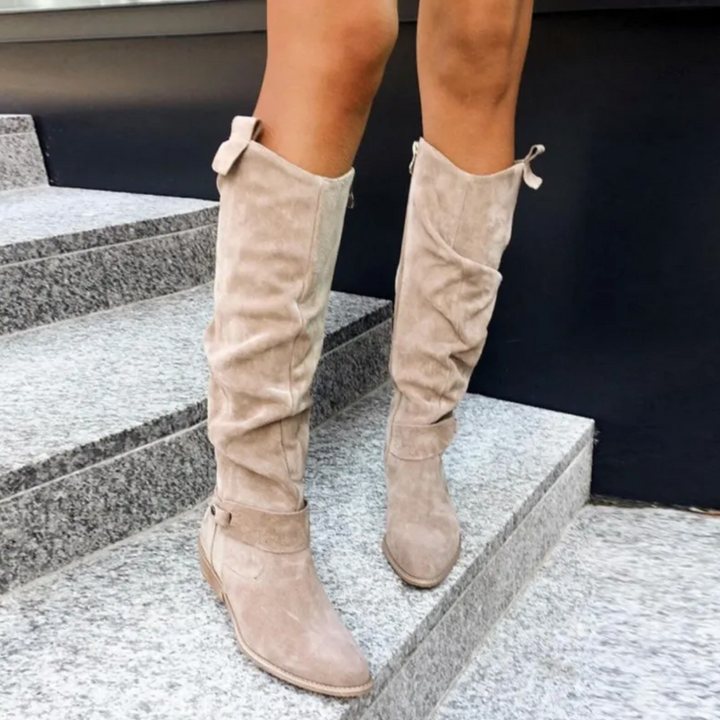 Matilda | Women's High Tube Zip Low Heel Boot