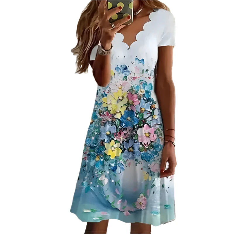 Comfy Floral Midi Dress for women