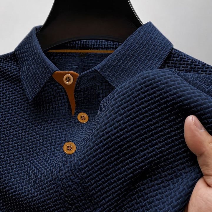 Tervan | Men's Textured Short Sleeve Button Polo