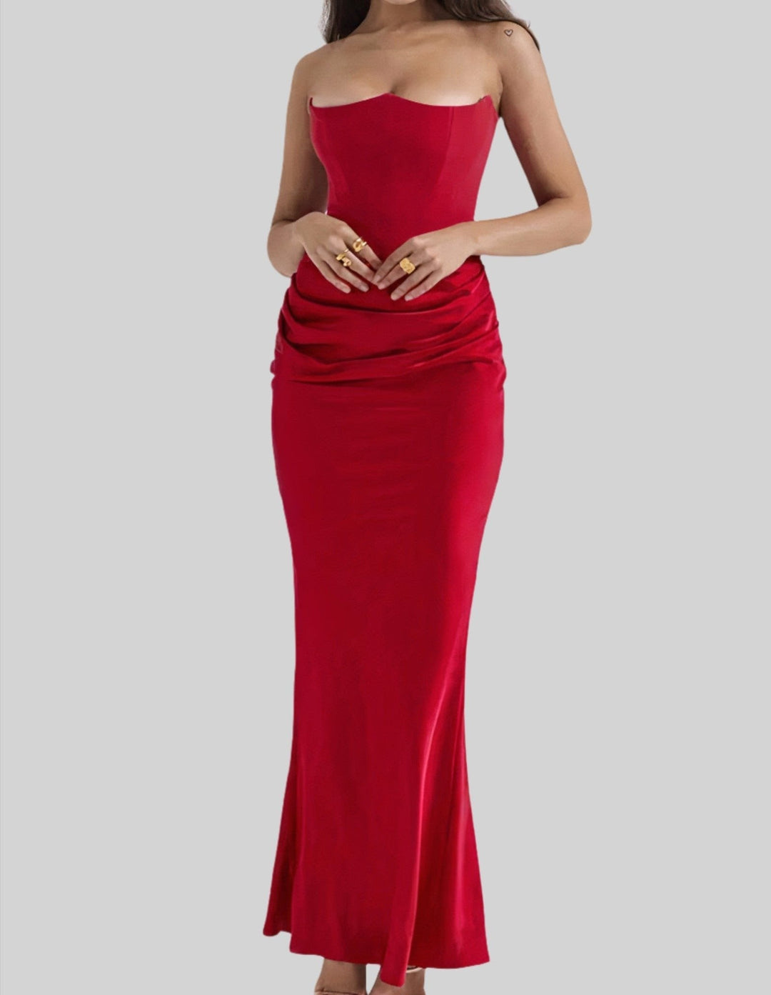 Women's Modern Style Strapless Maxi Dress