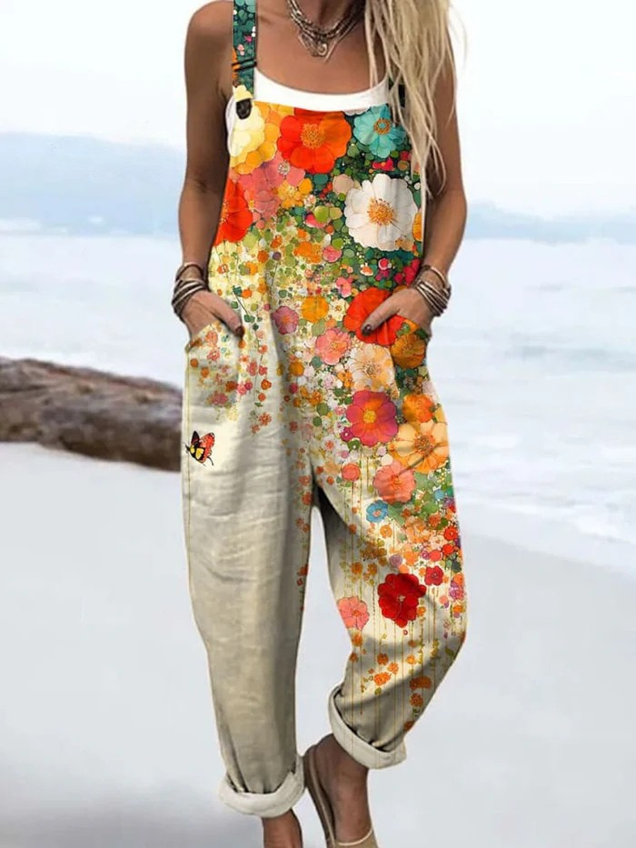 Lavernelle | Women's Floral Wide Leg Jumpsuit