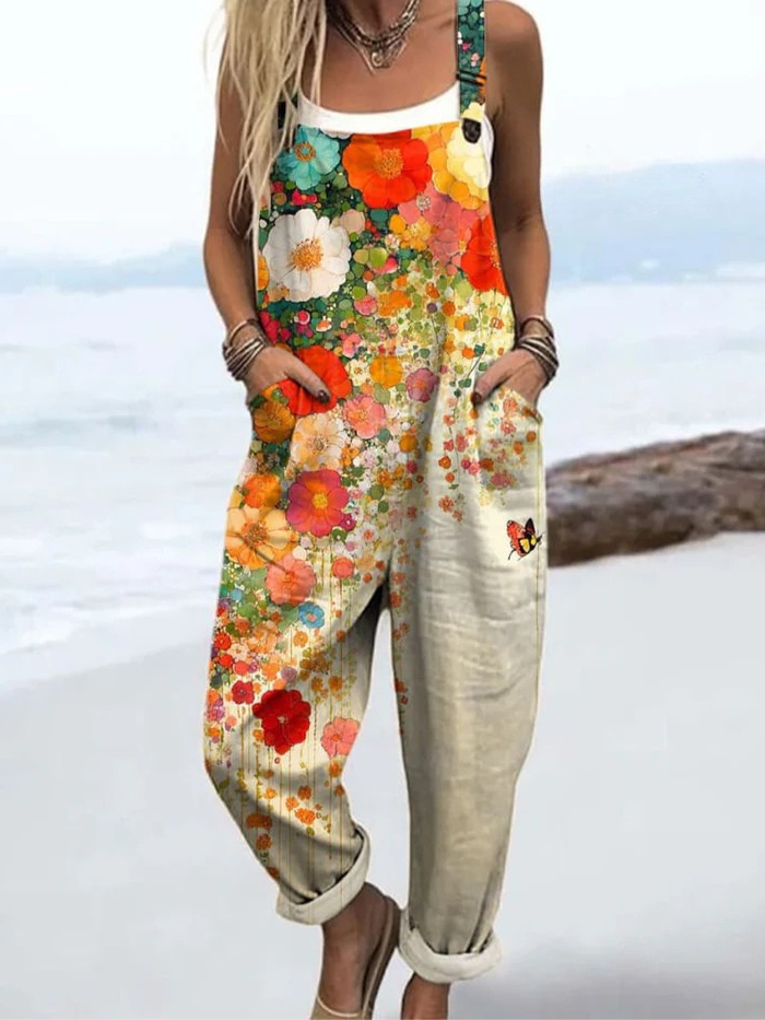 Lavernelle | Women's Floral Wide Leg Jumpsuit
